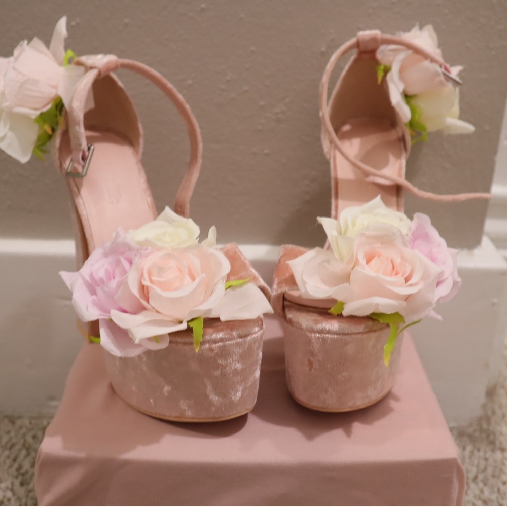 Sugar Thrillz One True Love Crushed Velvet Platforms